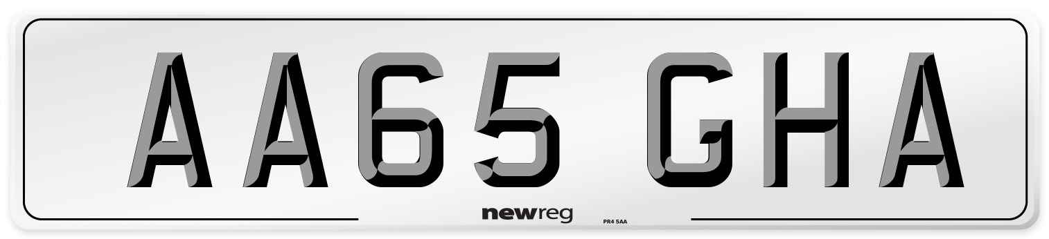 AA65 GHA Number Plate from New Reg